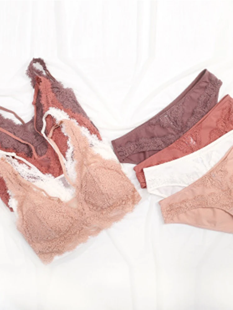 طقم حمالة صدر وسراويل داخلية مثيرة من الدانتيل بوش اب للنساء ، ملابس داخلية من الجاكار ، جيدة التهوية ، رقيقة ، عصرية