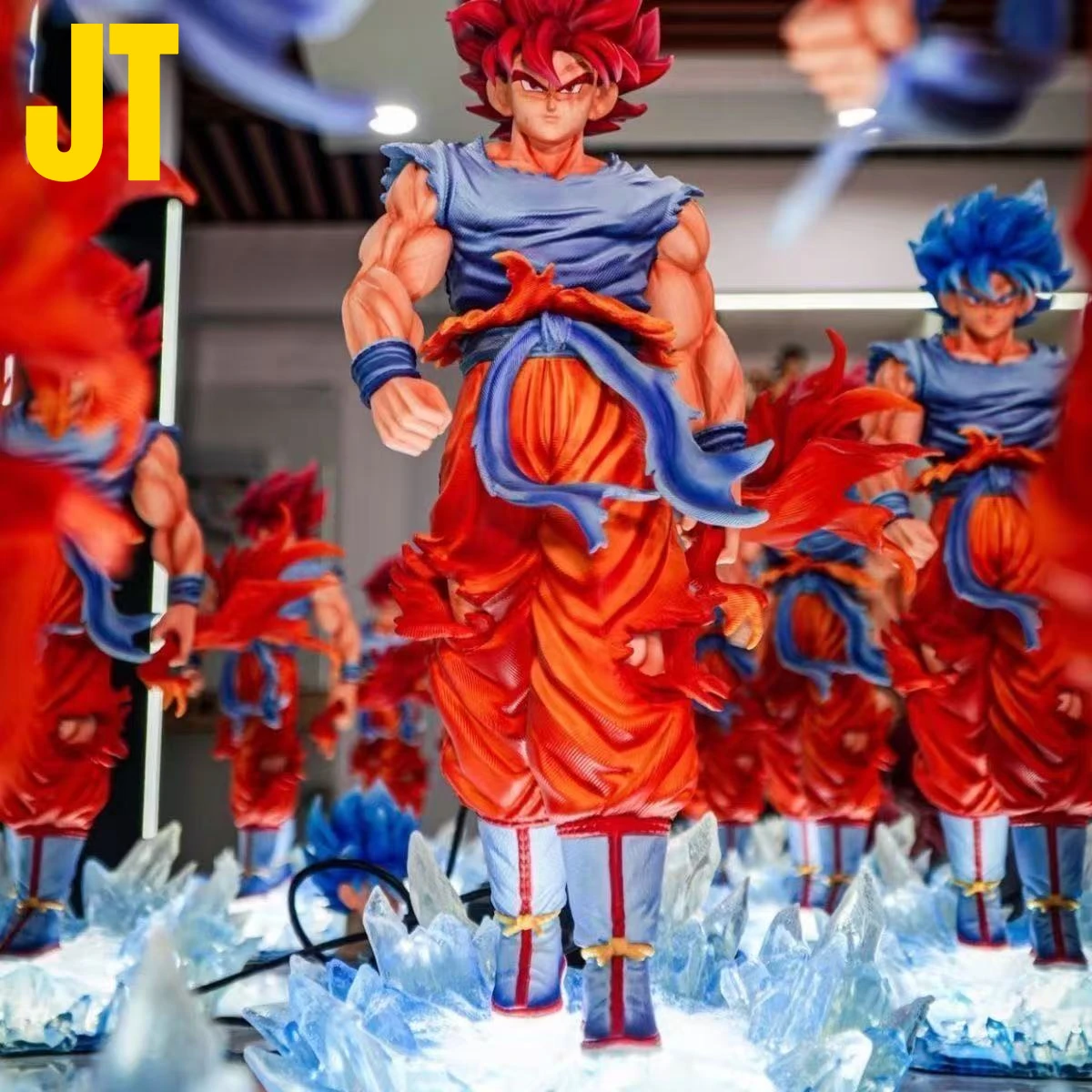 Jt Statue Dragon Ball Z Son Goku Anime Figure Goku Blue Jt Led Base Super Saiyan Action Figures Collection Model Toys Gift