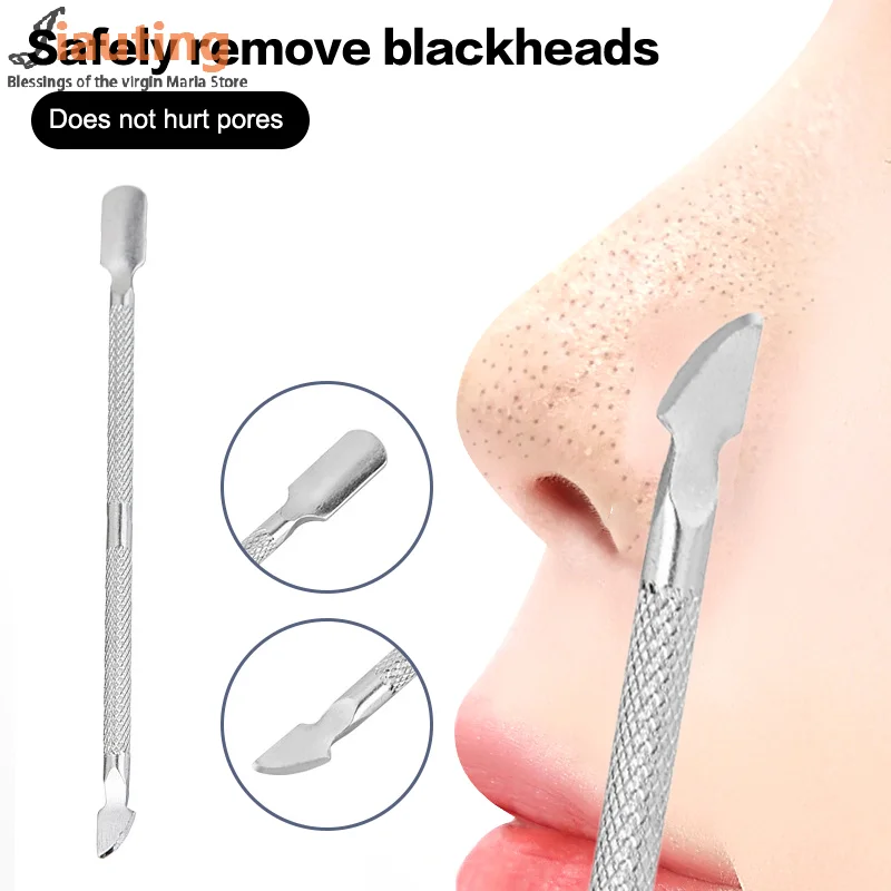 1/4Pcs Double Headed Mini Skin Scrubber Portable Face Spatula Exfoliator Deep Clean Tool Blackhead Remover Pore Cleaner