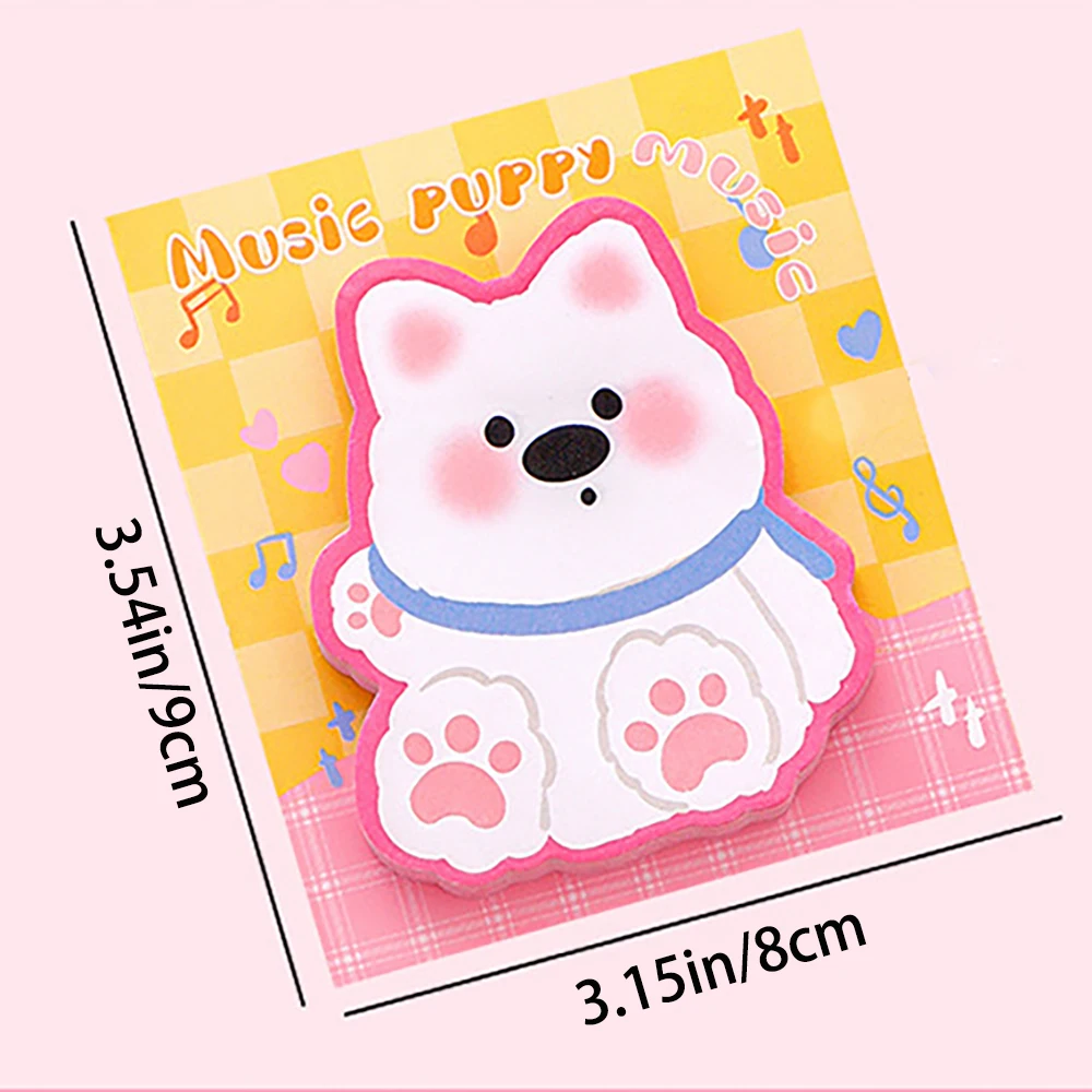 1 pc sélectionnez au hasard une note autocollante en forme de dessin animé, chien mignon dopamine, notes de message pour étudiant