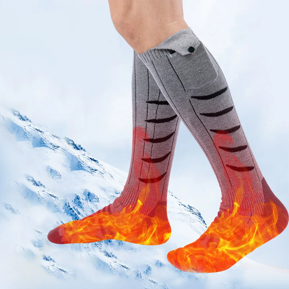 Electric Heating Socks Cold-Proof Skiing Sock Fast Heating Winter Warm Thermal Socks Washable for Cycling Camping Skating