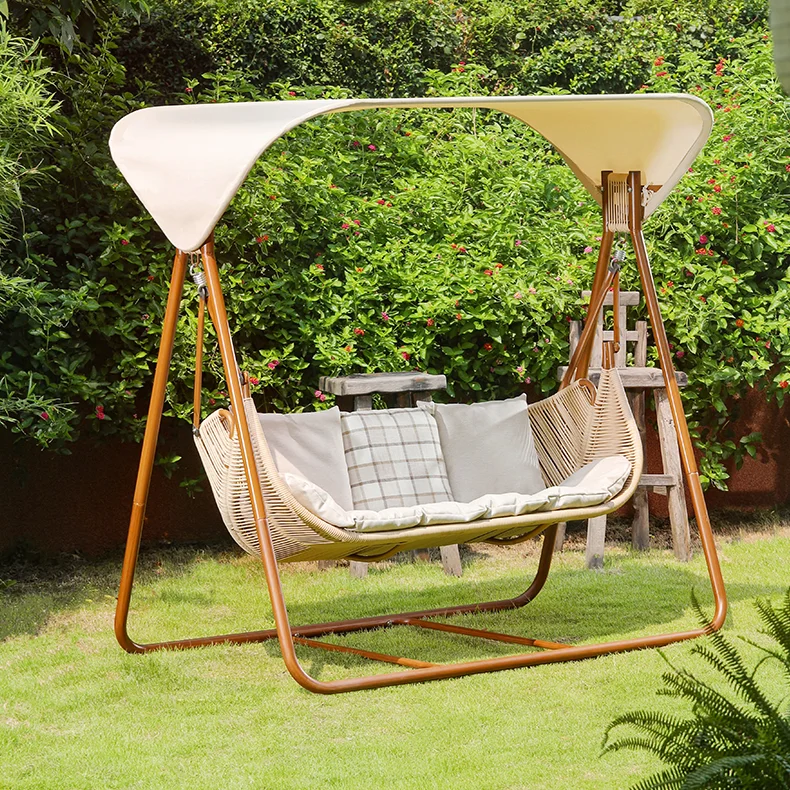 Modern Style Outdoor Leisure Swing Chair With High Strength Frame Hanging Hammock Bed for Garden Patio Balcony Use