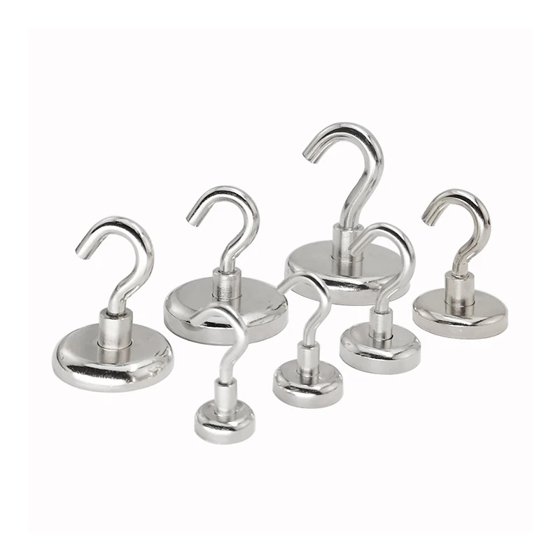 1 Pcs Super Strong Neodymium Magnet Magnetic Hooks Heavy Duty Hanging Wall Magnetic Hook Hanger Key for Home Kitchen