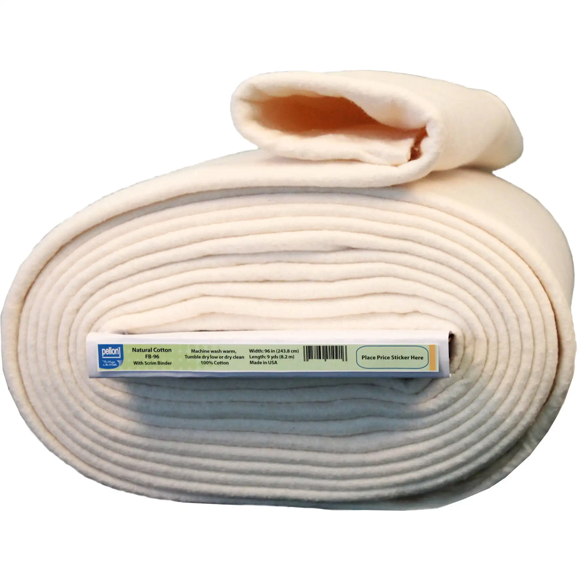 

Natural Cotton Batting, off-White 96" x 9 Yards by the Bolt