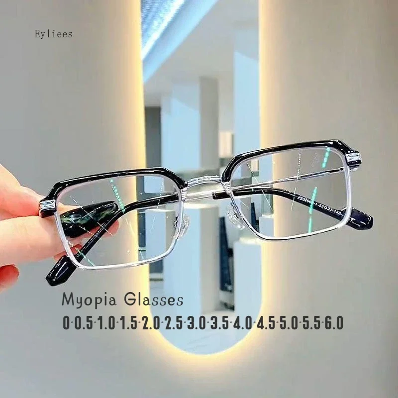 Myopia Glasses for Women and Men Large Frame Solid Color Fashion Eyewear Student Office Workers blue light glasses gafas