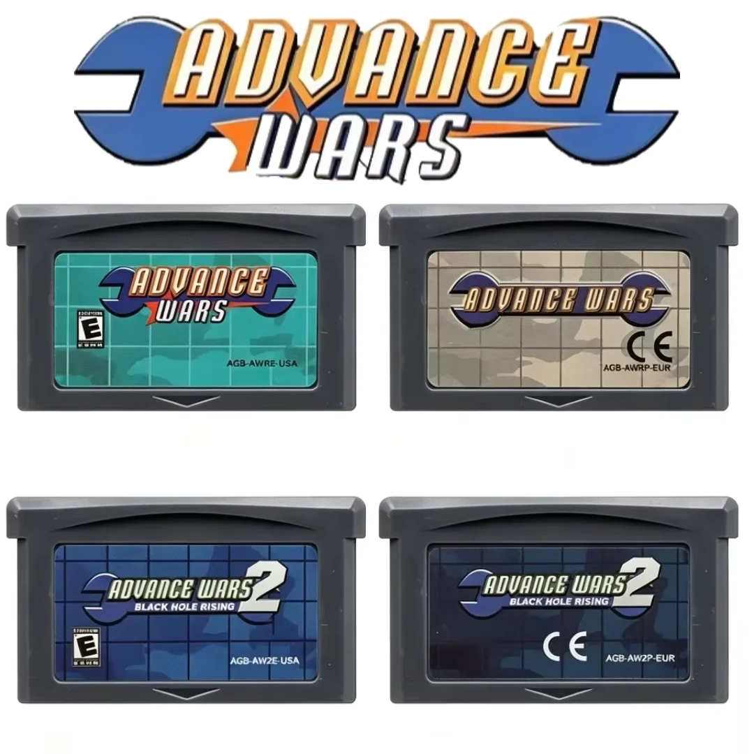 Advance Wars 1/2 US EU 4 Kinds GBA Game Cartridge English Strategy Game Card Fit GBA SP Portable Console Player Collection