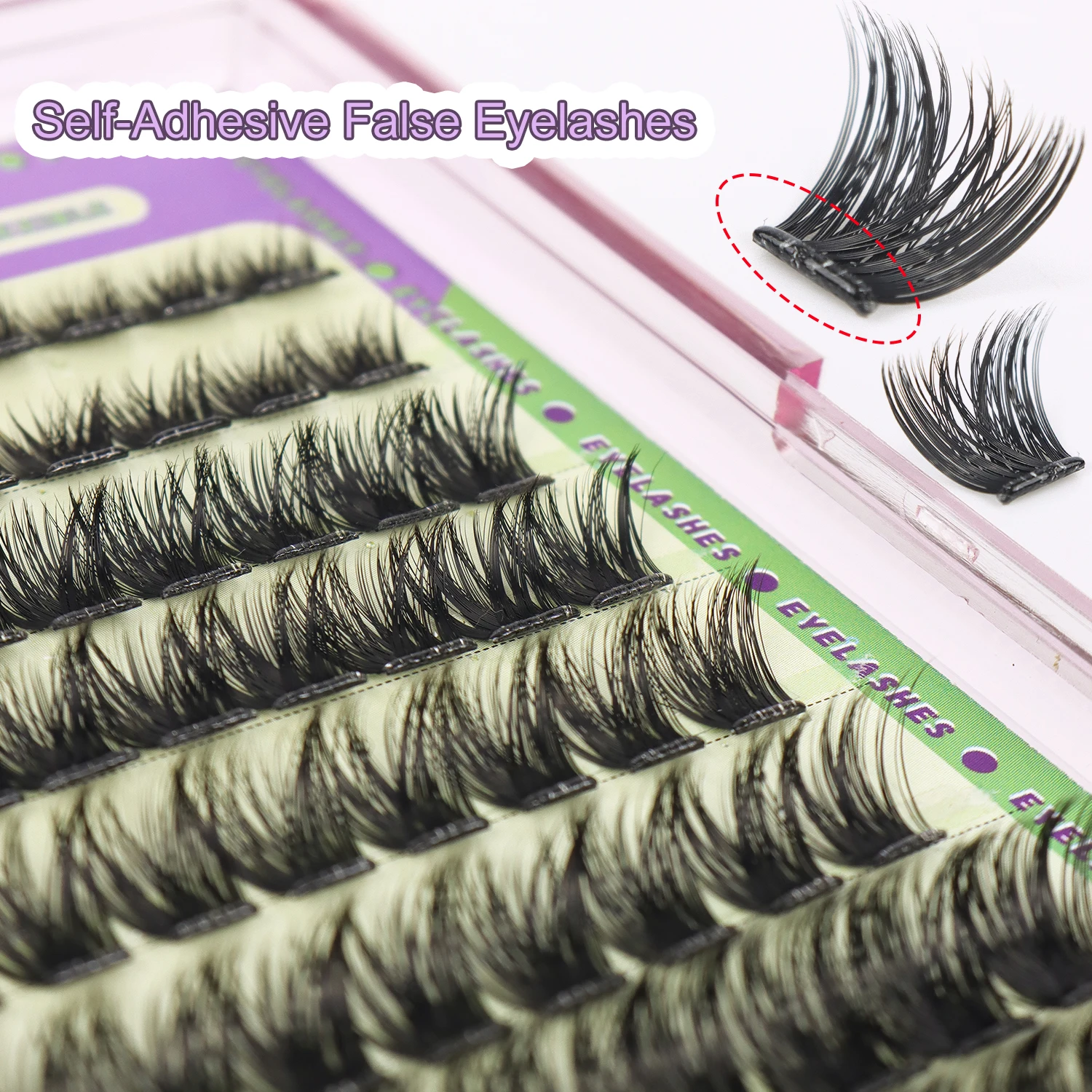 120 Uds. De pestañas autoadhesivas, 10-12-14mm, pestañas individuales sin pegamento, rizador y esponjoso, pestañas postizas DIY