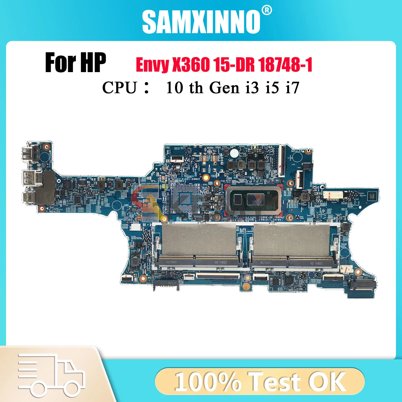 

18748-1 L53569-601 L53568-601 с процессором i5 i7 DDR4 для ноутбука HP Envy X360 15-DR, материнская плата, 100% полностью протестирована