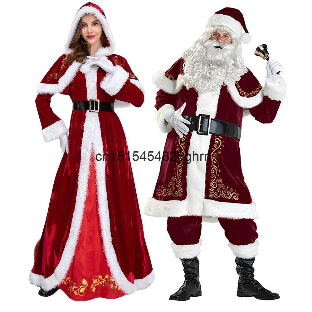 

Couple Christmas Santa Claus Cosplay Costume Xmas Party Man Children's Family Costume Xmas Santa Claus Suit Adult Christmas Cosp