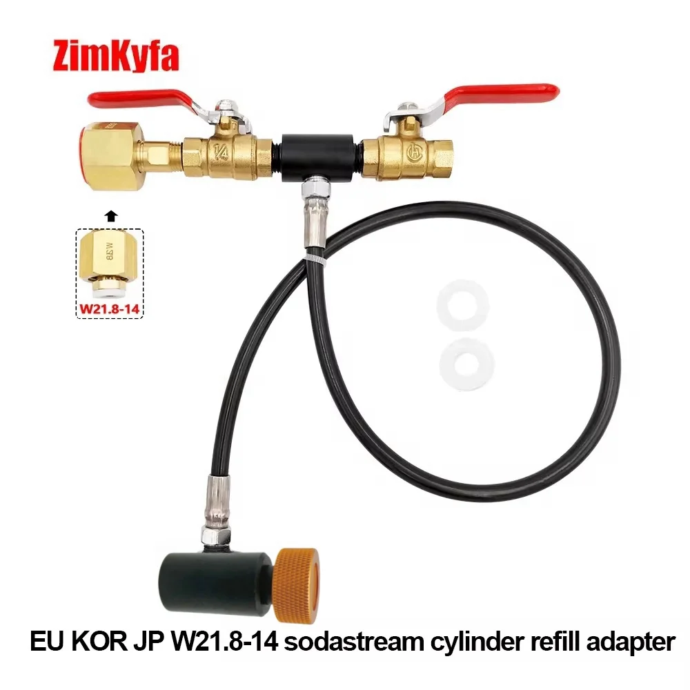 Adaptador de recarga de co2 W21.8-14, adaptador de carregamento para enchimento de sodastream, fabricante de água de soda, cilindro de carbonatador,