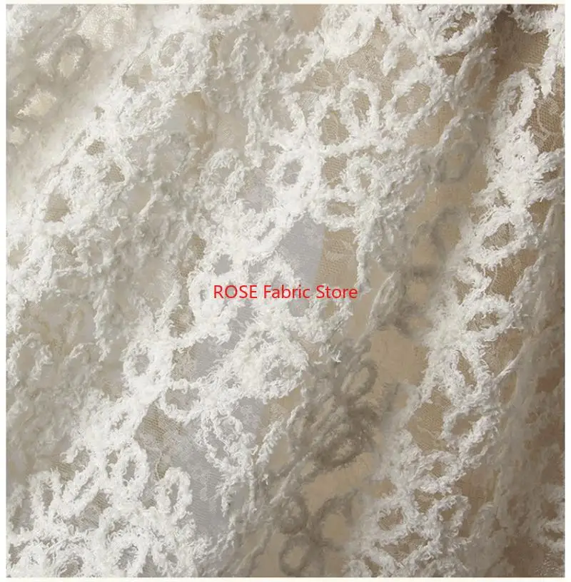 1 yard Seaweed Vine Mesh 3D Embroidered Fabric Fashion Creative Designer Fabric