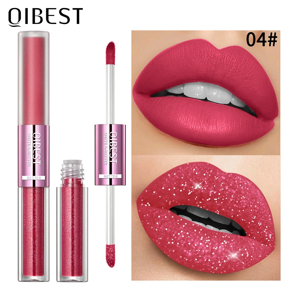 6 Farben Lip gloss Set flüssiger Lippenstift 2 in 1 Lippen tönung wasserdicht lang anhaltende Feuchtigkeit rote Lippen matt Lippenstift Make-up für Frauen