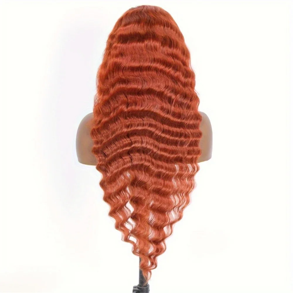 الزنجبيل خصلات الشعر المستعار الإنسان موجة عميقة 13X6 Hd الدانتيل الباروكات الأمامية شعر الإنسان 220 الكثافة الشعر البرازيلي الملونة الدانتيل الجبهة الباروكات 30 بوصة