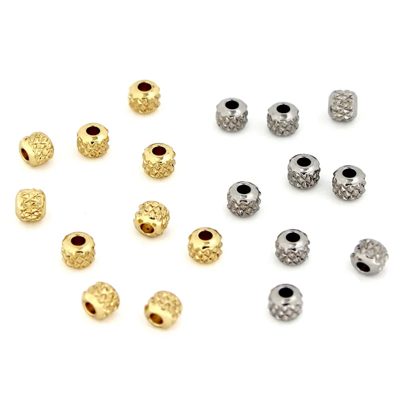 

50Pcs Stainless Steel Round Ball Loose Spacer Beads Metal Accessories Gold For DIY Bracelet Earrings Jewelry Making Findings