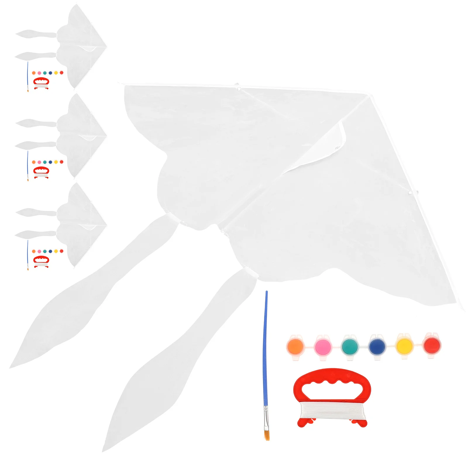 4 مجموعات طائرة ورقية فارغة لتقوم بها بنفسك الكتابة على الجدران الاطفال تلوين الطيران تزيين للبوليستر لعبة طائرة لوازم الأطفال الفن اللوحة الورقية