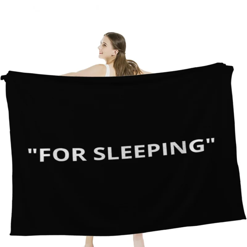 For Sleeping Quotation Marks White Throw Blanket Airplane Travel Decoration Soft Warm Bedspread