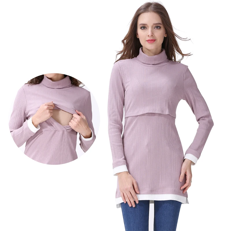 

Winter Maternity Clothes Nursing Tops Clothes for Pregnant Women Long Sleeve Breastfeeding T-shirts