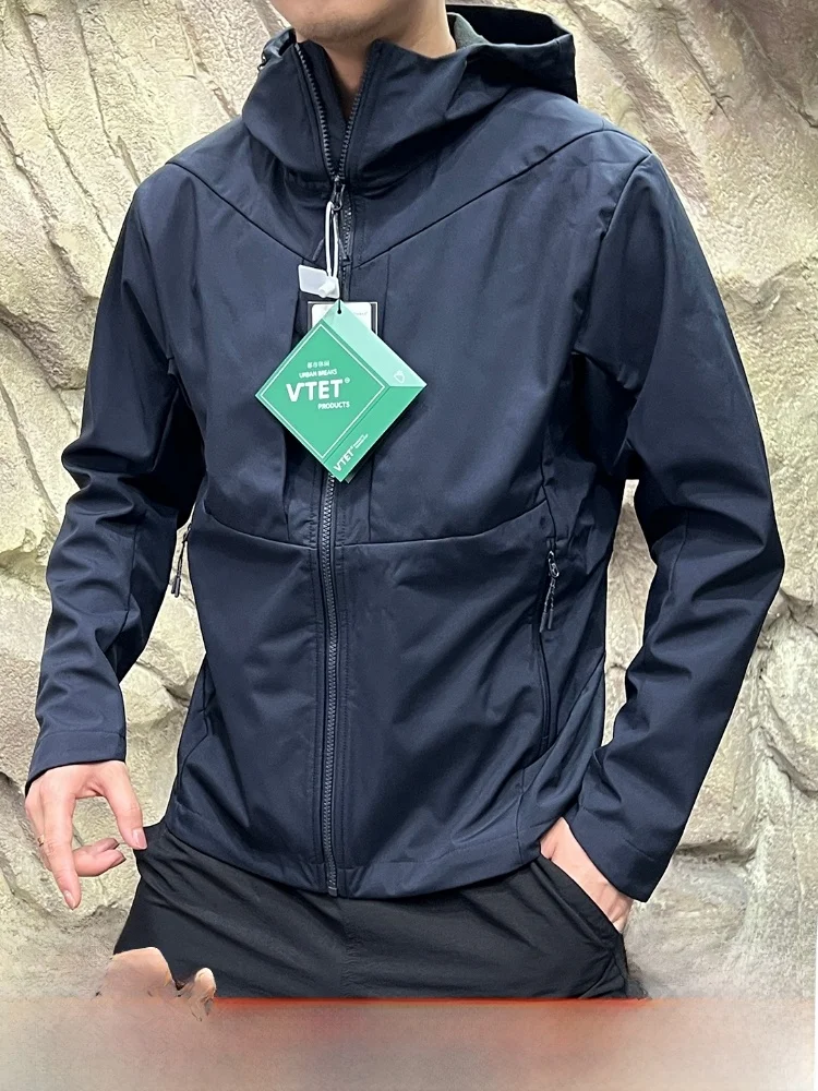 

Мужская куртка Softell Jaet с защитой от слез на подкладке и капюшоном, 3D пошив, осеннее новое поступление, уличная ветрозащитная застежка-молния, длинная Sl...