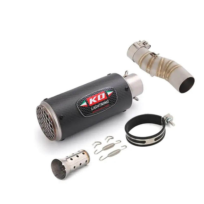 Sistema de Escape para motocicleta, silenciador de fibra de carbono, tubo de conexión medio, Escape de 51mm con DB Killer para CFMOTO 450MT 2024-2025