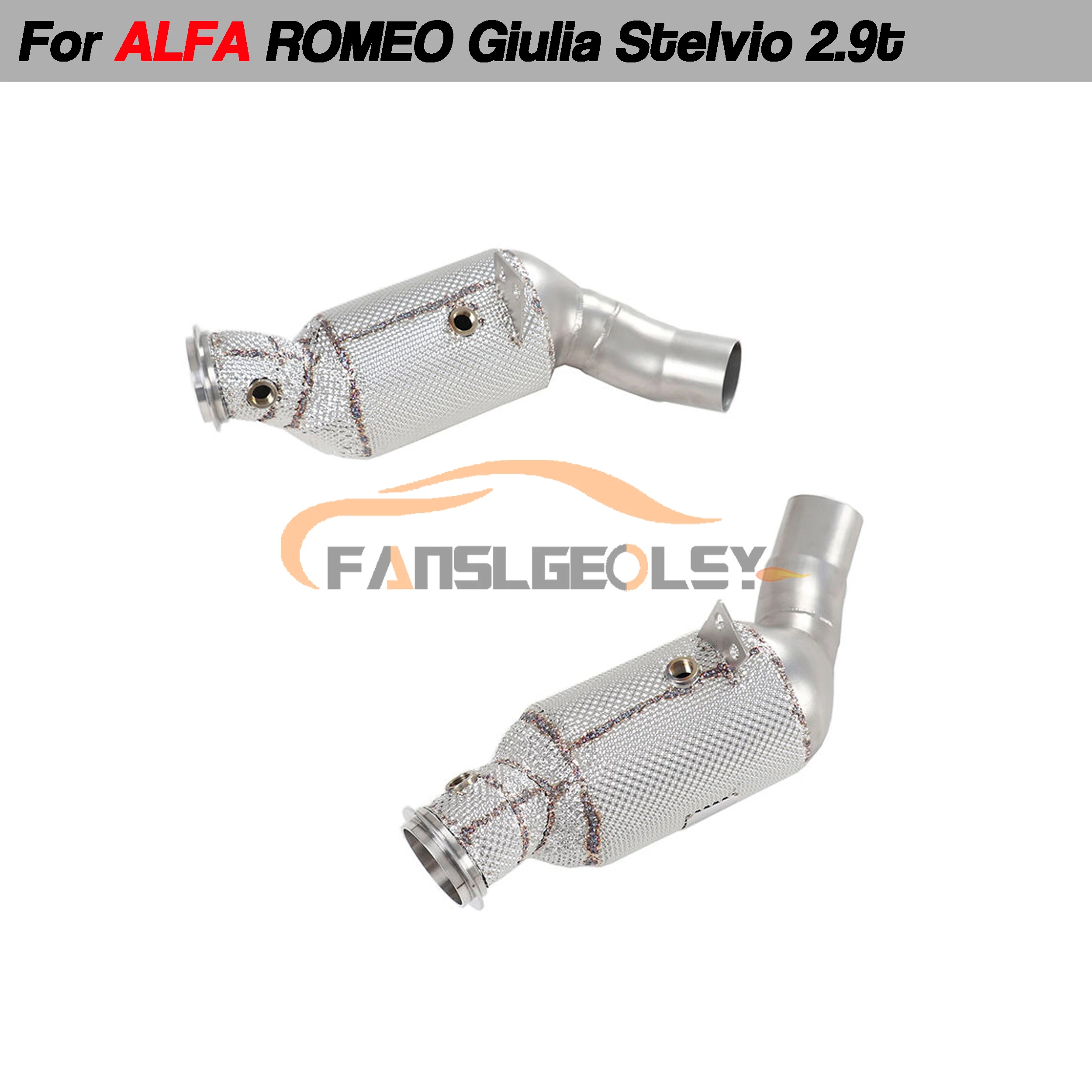 For Alfa Romeo Giulia Stelvio 2.9t Steel Downpipe Performance Exhaust System With Heat shield and catalytic converter Headers