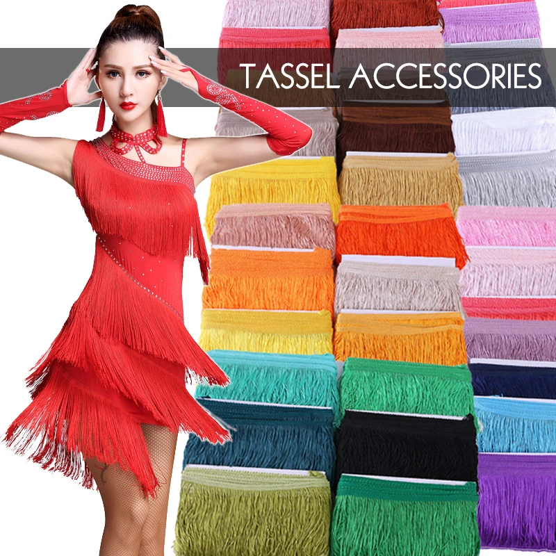 

10 Meter Lace Fringe Trimming Tassel Polyester whisker fringes Sew DIY Latin Dress Stage Clothes Accessories Home curtain Ribbon