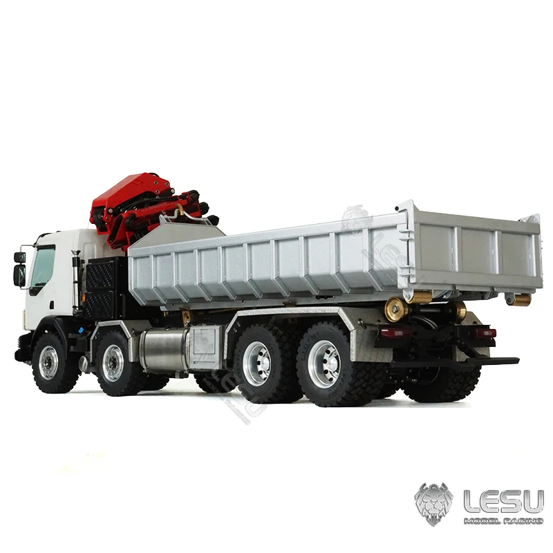 Lesu RC รถบรรทุก 1/14 วิทยุสําเร็จรูป Tipper สําหรับรีโมทคอนโทรลไฮดรอลิก Roll On/Off Dumper Crane สําหรับของเล่นผู้ใหญ่ Th20606