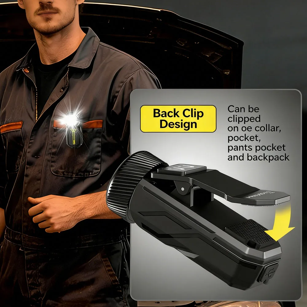 

RGB Tactical Flashlight with Magnetic Base Motion Sensor Headlamp 4-in-1 LED Work Light Rechargeable Hands-Free Lamp Camping