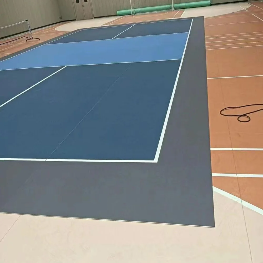 

Beable Indoor Portable Professional Backyard Pickleball Court PVC Floor Basketball Court Flooring With White Lines Logo