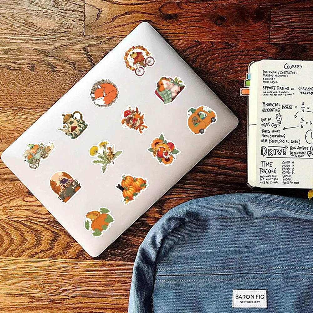 50 قطعة ملصق الخريف الرومانسي الكرتون مابل ليف الحيوانات صائق DIY بها بنفسك دفتر مجلة حقيبة الكمبيوتر المحمول الثلاجة ملصقات الزخرفية