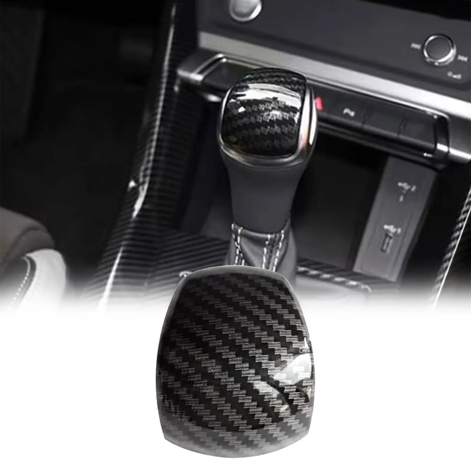 

For Audi Q3 2019 -2024 ABS carbon fiber Car Gear Head Shift Knob Cover Decorative car accessories