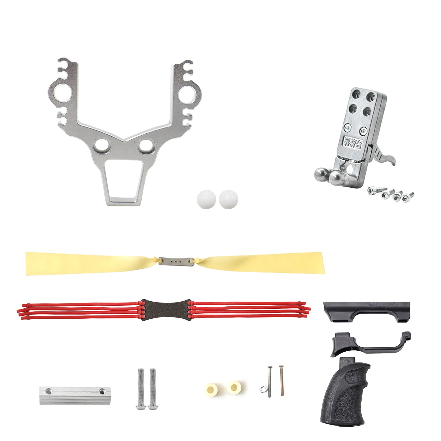 

DIY Long Rod Slingshot Accessories Alloy Slingshot Head Sliding Module Trigger It can be matched with two types of rubber bands.