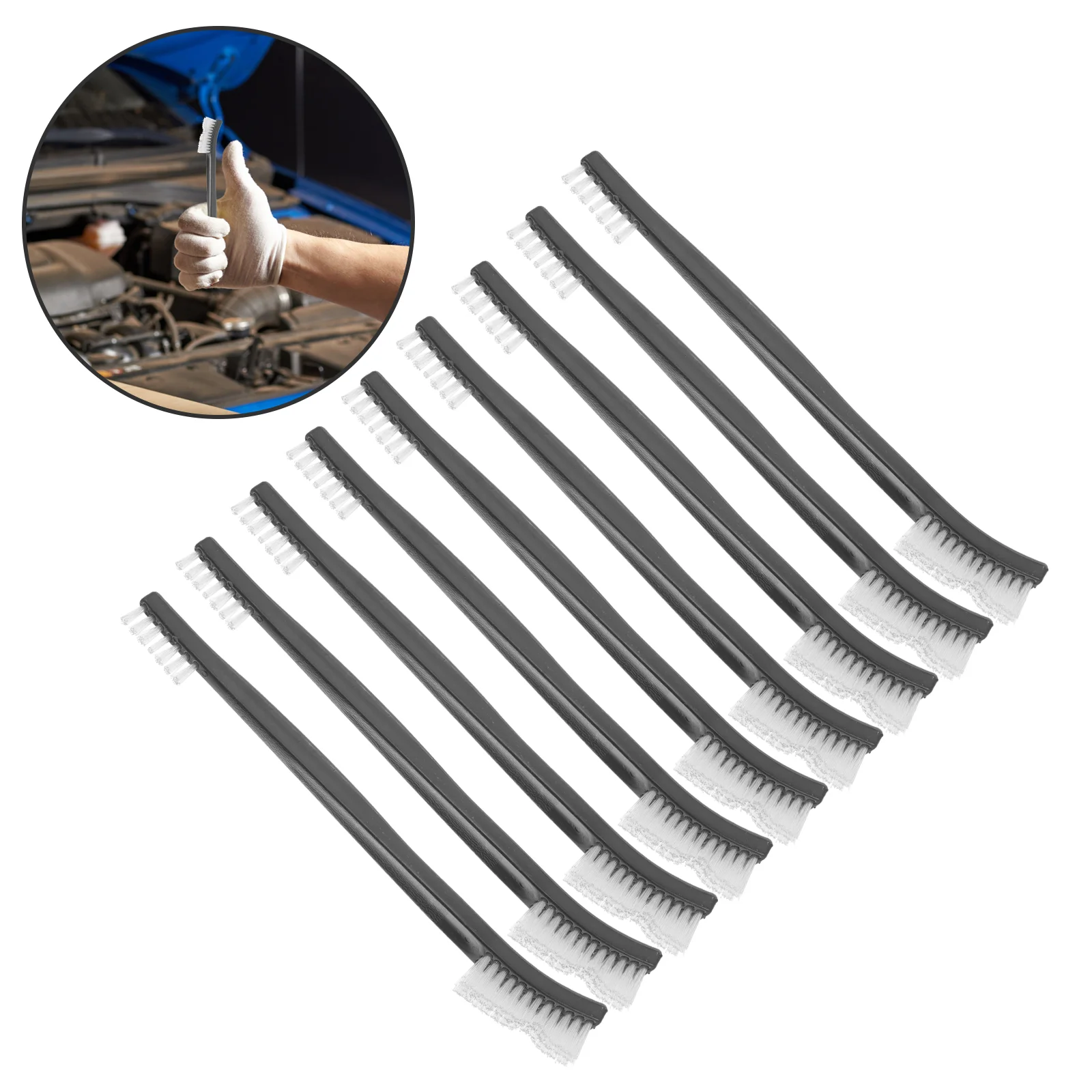 

9 Pcs Tiny Brushes For Cleaning Wire Double Ended Brush Set Small Cleaning Tools for Automotive Kitchen Bathroom