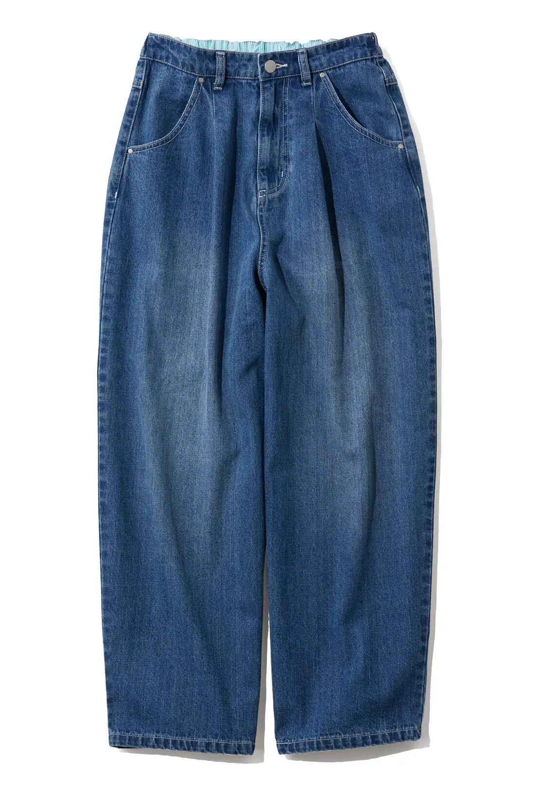 

Spring 2026 High Waist Cotton Denim Jeans Slimming Washed Elastic Loose Fit Casual plus Size Women's Fashion Japanese Style