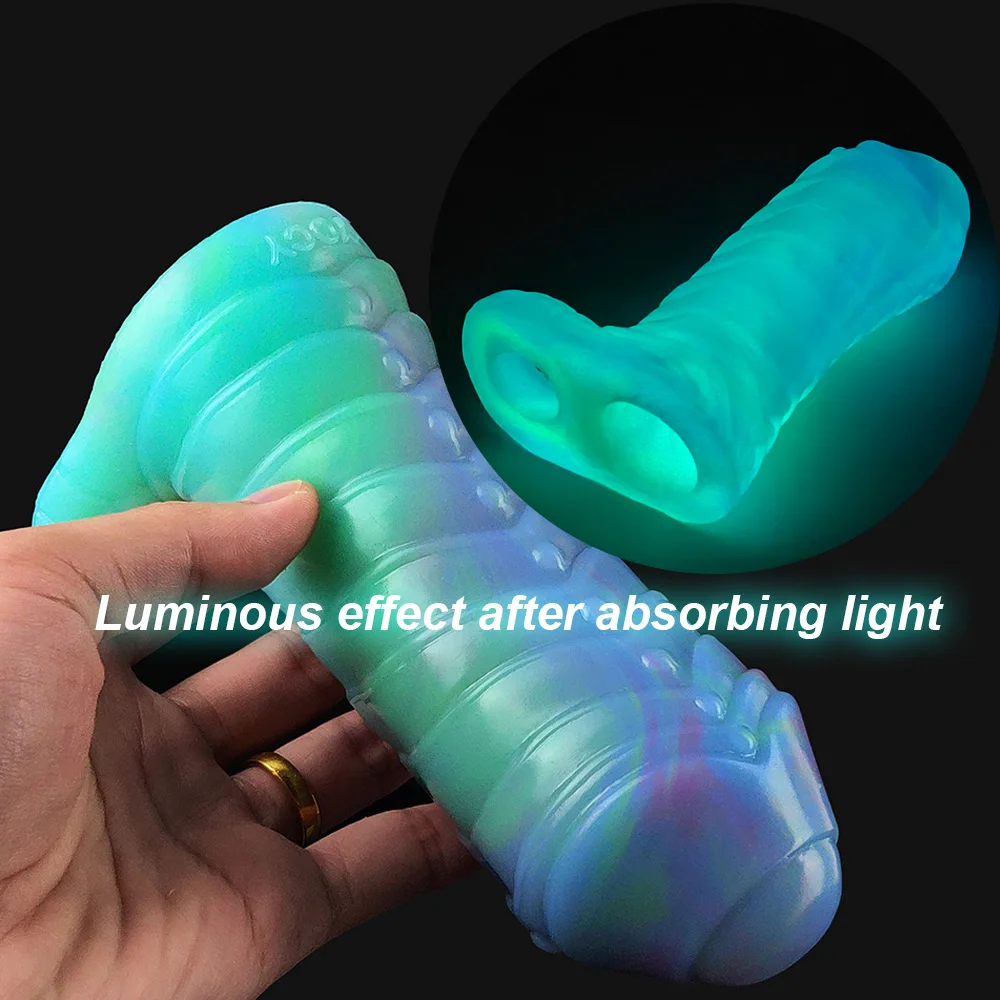 YOCY Luminous Monster Penis Sleeve Soft Silicone Flexible Cock Sheath Sex Toy For Men G-Spot Vaginal Anal Stimulator