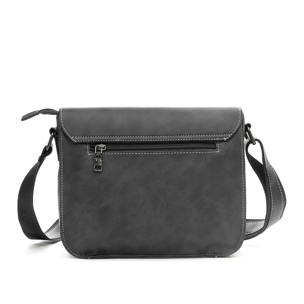 New Men's Small Crossbody Bag, Matte Leather Single-shoulder Bag, Multi-pocket Business Messenger Bag, Casual Retrocrossbody Bag