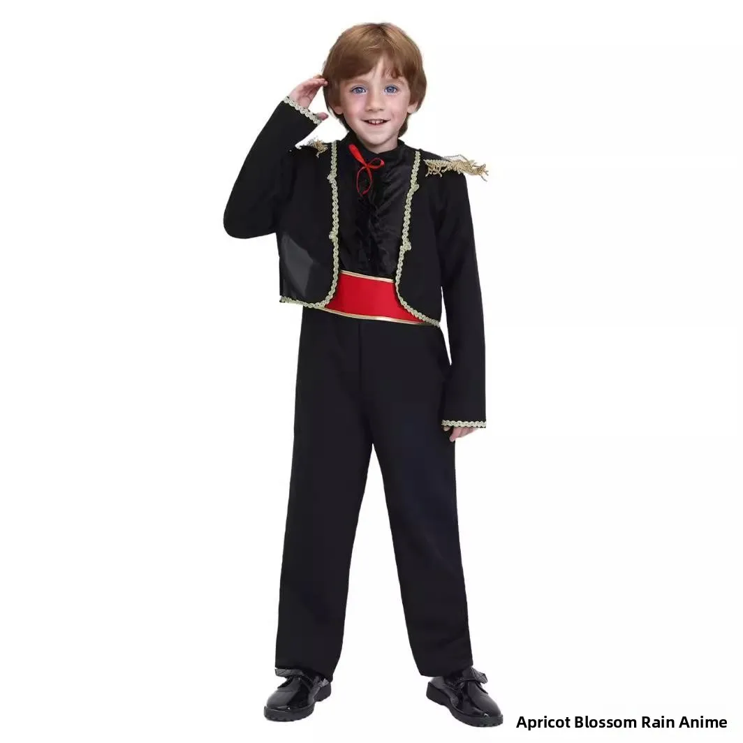 Flamencodanskostuum voor jongens Unieke etnische Sle Stierenvechter Outfit Prestaties Halloween ow Kleding Traditioneel Spani-pak