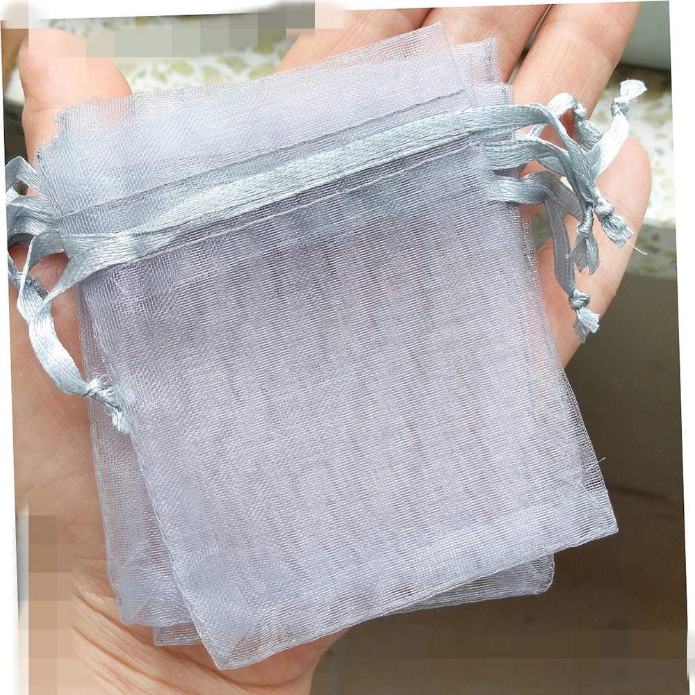 

Упаковка для сережек для украшения, дисплей из органзы, 50 шт., тонкие, мягкие, серые, без печать, подарки другу, сумки для ювелирных изделий, маленькие отличные