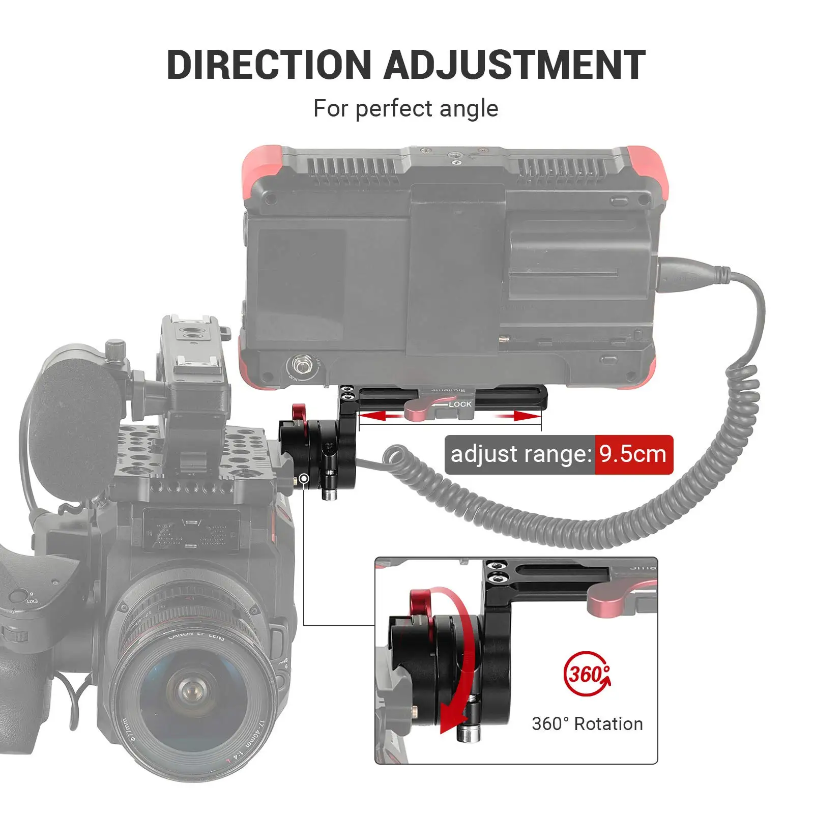 SmallRig Quick Release Clamp Adjustable EVF Mount with NATO Rail DSLR Camera Monitor Holder 2113