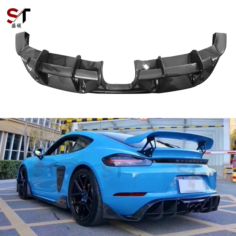 

Подходит для Porsche 718 981, задняя губа из углеродного волокна, диффузор PD, задний бампер, хвостовая губа, модернизированный объемный звук