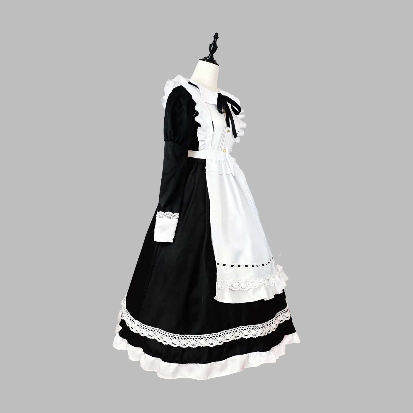 Anime Halloween Cosplay Kostüme Anime Schürze Dienstmädchen Rollenspiel Langes Kleid Übergröße Schwarz Weiß Lolita Dessous Kleid Dienstmädchen Outfits – Detail 12