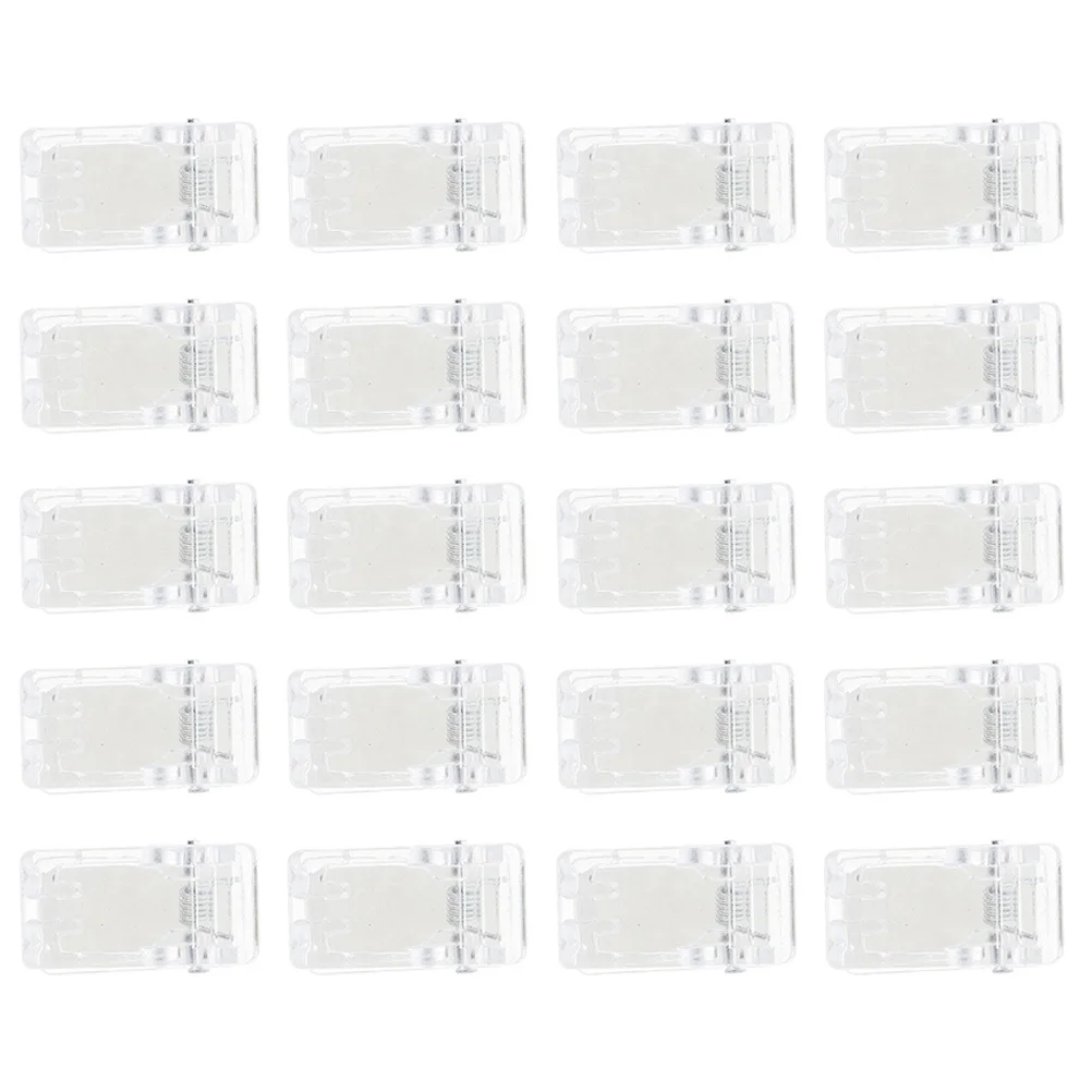 

20Pcs Self Adhesive Badge Card Clip Clear Plastic Spring Clips for Home Office Wall Decoration Photo Poster Tapestry