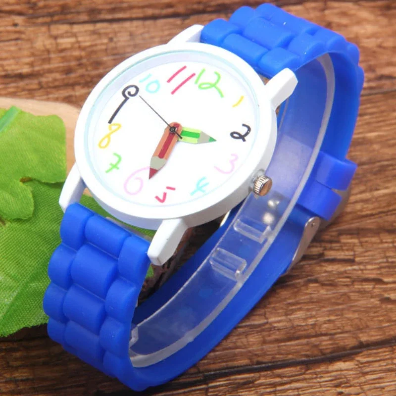 Student Jelly Silicone Pencil Digital Quartz Watches Middle and High School Simple Leisure Sports Pointer Watch Children Watches