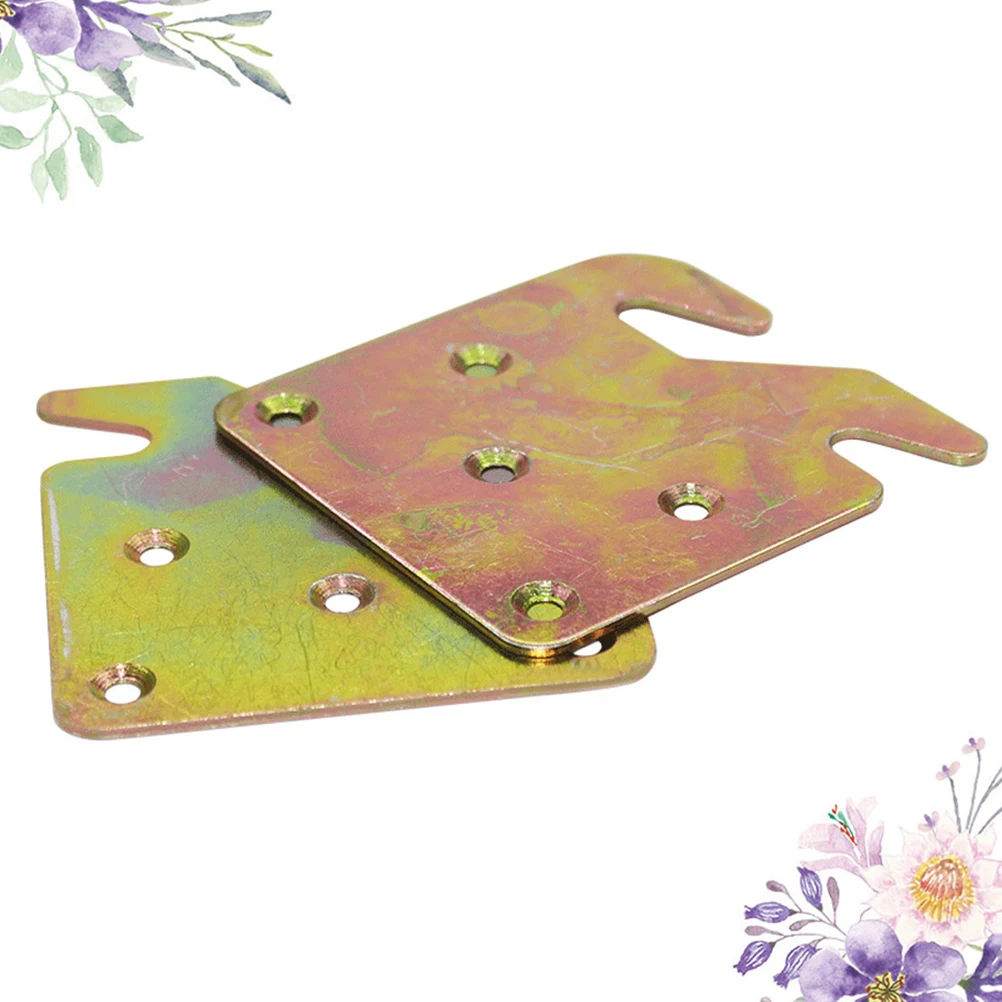 

2Pcs Wood Bed Rail Hook Plates Thickened Premium Durable 5 Hole Design Suitable Solid Wood Bed Hardware Supplies