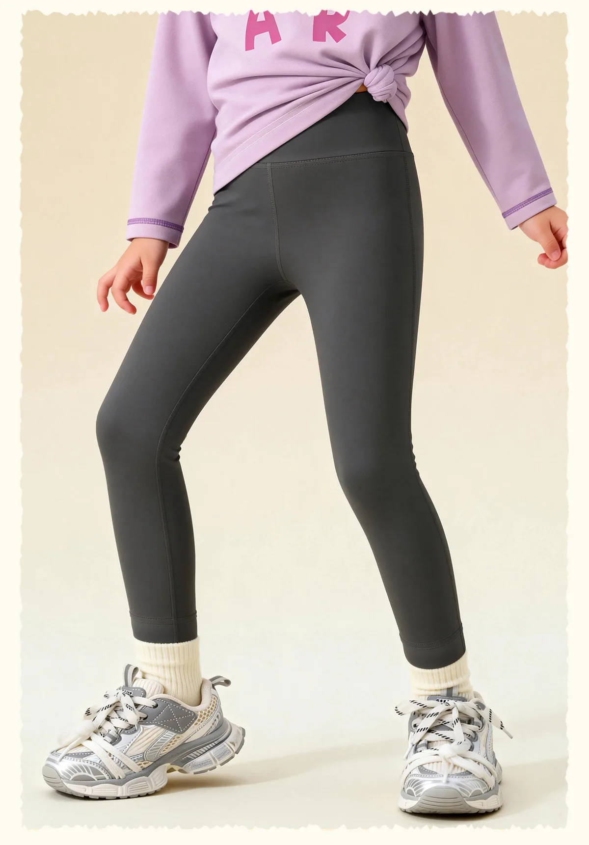 Amila 2026 Frühlings-Mädchenunterhose, hohe Elastizität, nicht verformbar, vielseitige Yogahose, Kinderbekleidung, Hose – Detail 29