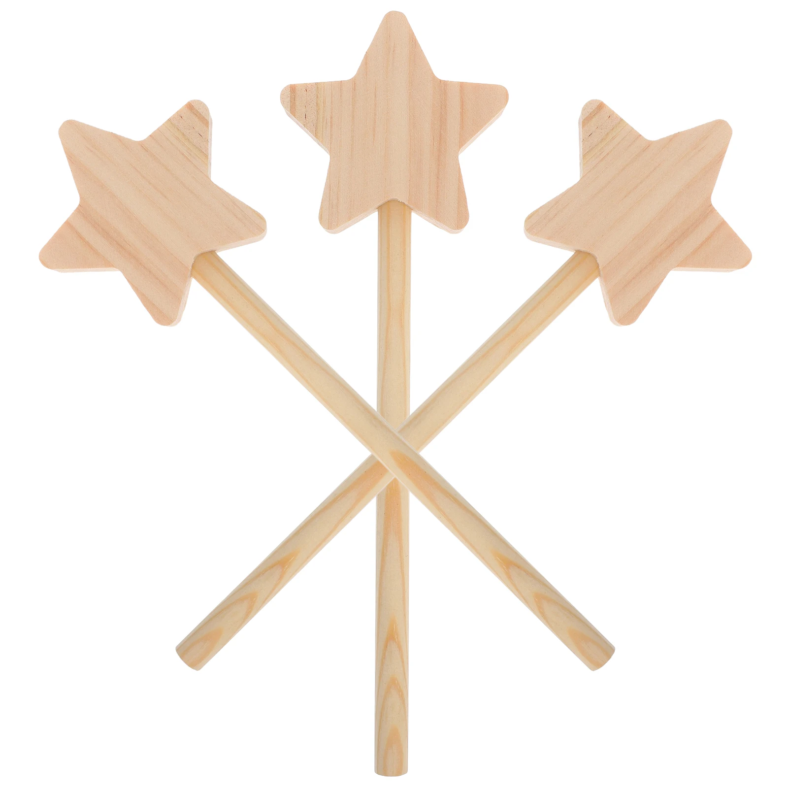 

3Pcs Star Shape Fairy Wands Unfinished Wood DIY Painting Craft Supplies Party Decor Fairy Sticks DIY Coloring Wand