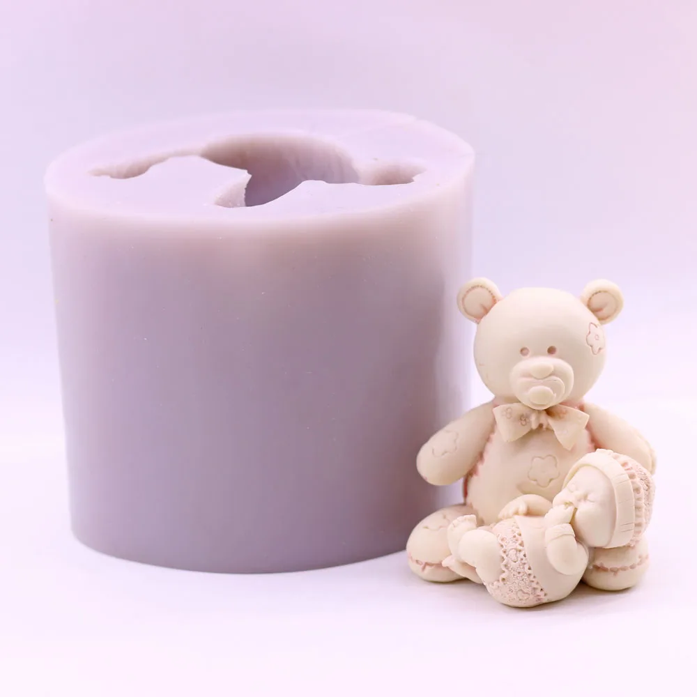 

3D Bear Baby&Absorption Finger Baby Silicone Mould Birthday Party Chocolate Cake Decor Candy Sugarcraft Mold DIY Candle Soap