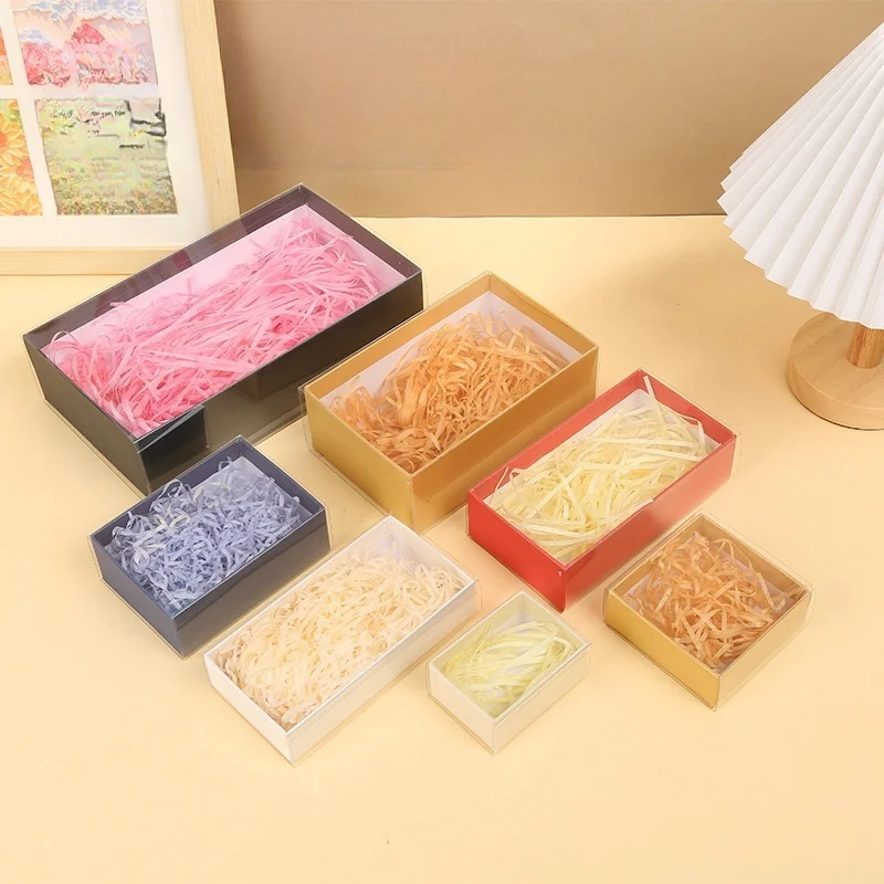 

Pull Out Transparent Color Empty Box PVC Cover Gift Paper Box Holiday Wedding Party Packaging Boxes 5pcs/lot