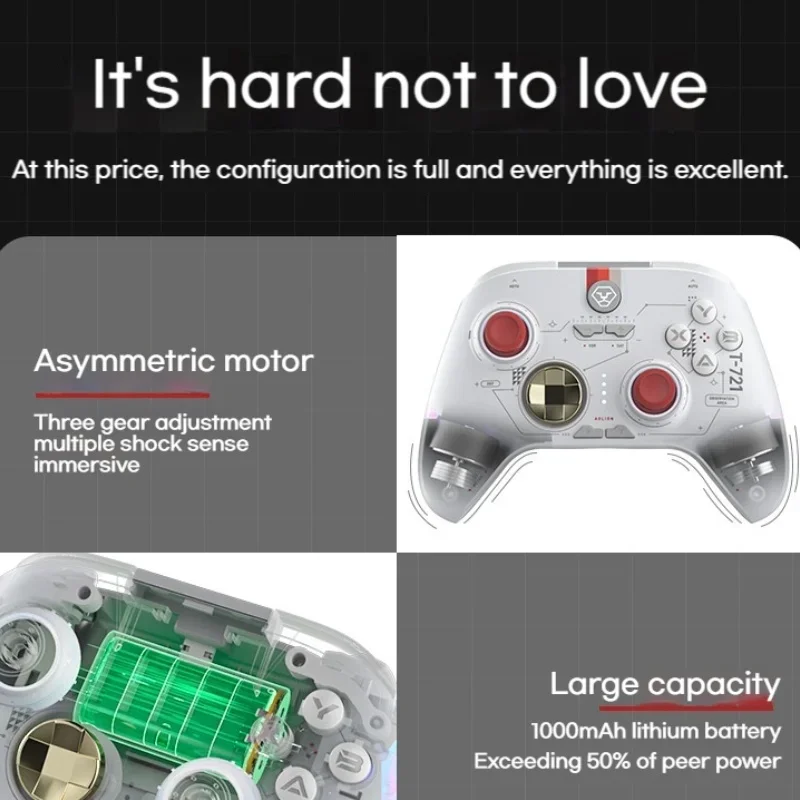 Aolion Switch Game Controller Hall Linear Trigger Rgb Macro Defined Backkey Geeignet für Switch PC Android