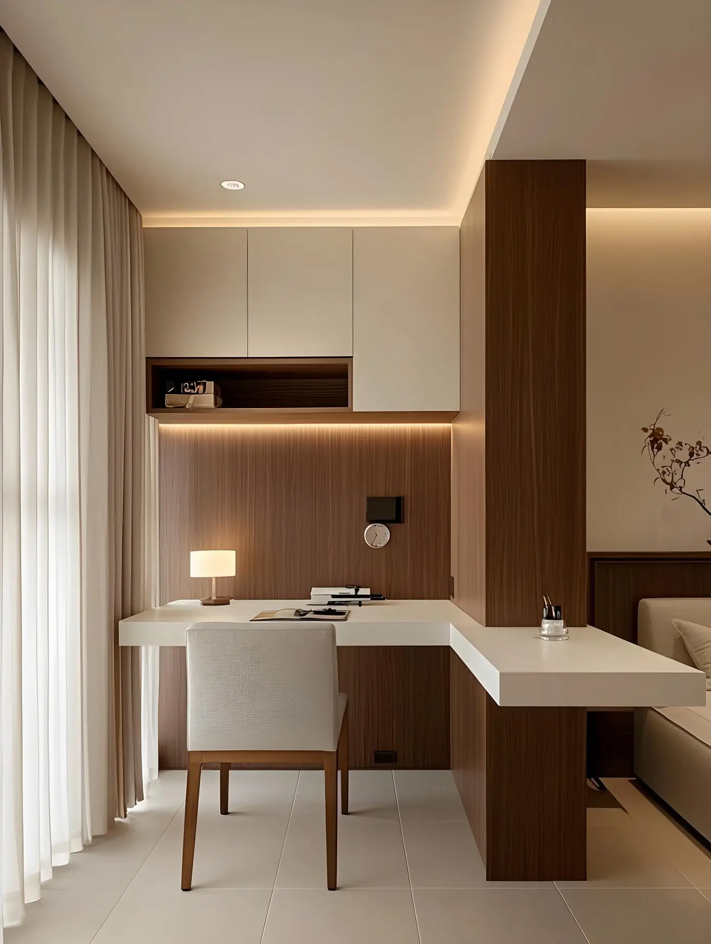 ^Integrated Corner Desk with Bookshelf and Dressing Station Minimalist Eco-Friendly Design for Bedroom Home Study