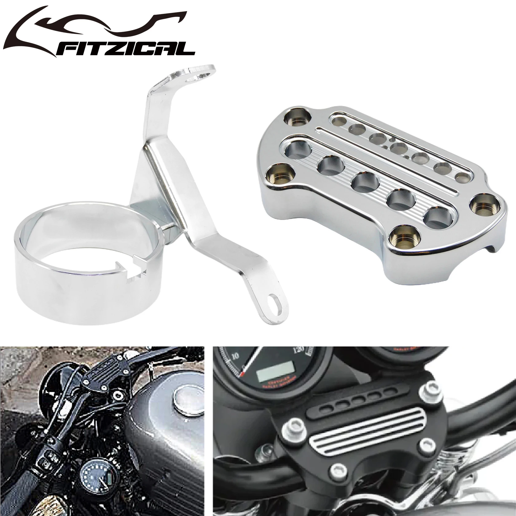 

Motorcycle Speedometer Relocation Mount Bracket Housing Side Cover Handlebar Top Clamp For Harley Sportster 883 XL 2004-2020